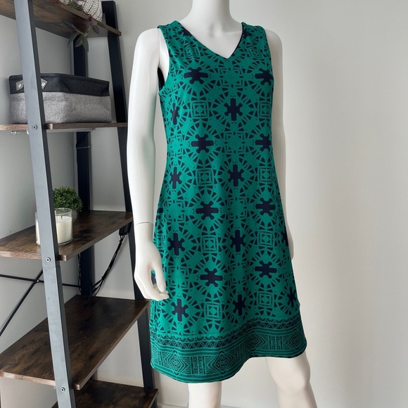 Magnolia Grace Womens Perissa Reversible Knit Dress Green Blue Stretch sz medium - Picture 2 of 8